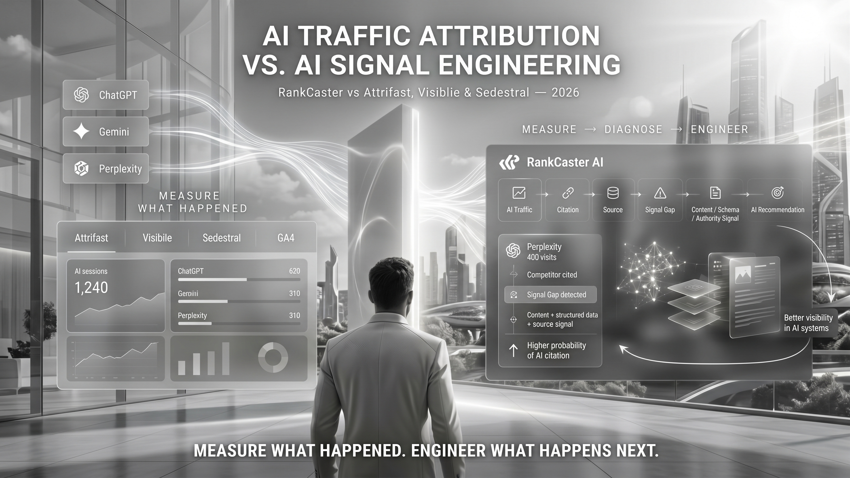 AI Traffic Attribution Tool Scorecard 2026: RankCaster vs Attrifast, Visiblie, and Sedestral