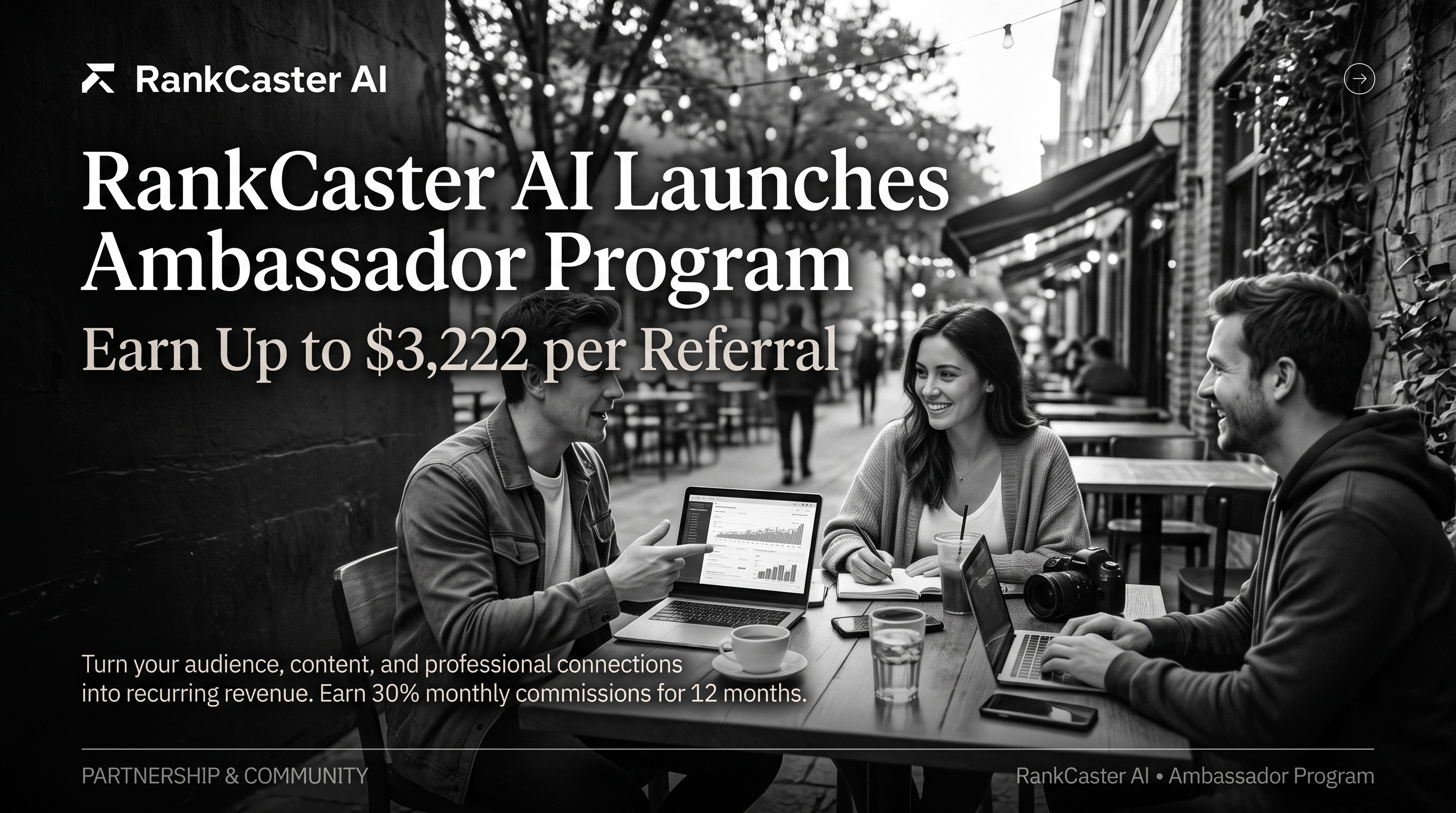 RankCaster AI Launches Ambassador Program: Earn Up to $3,222 per Referral